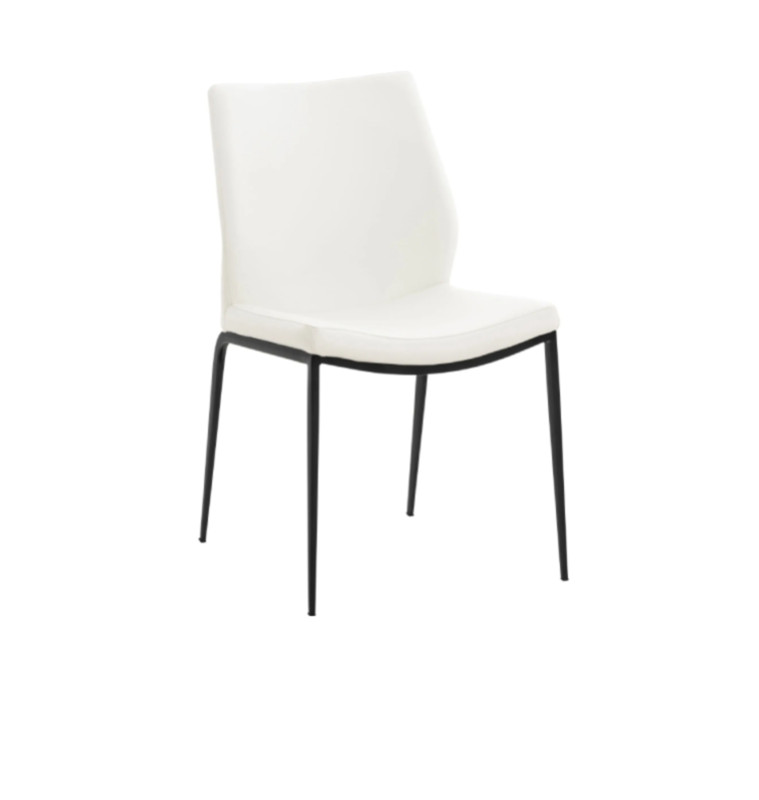 Chaise avec assise en PU et pieds métal effet bois blanc 43x44x87 | 113 000 CFA | à Dakar