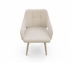 Chaise de salle à manger en tissu beige avec pieds en bois 60 x 56 x 83 cm | 64 000 CFA | à Dakar