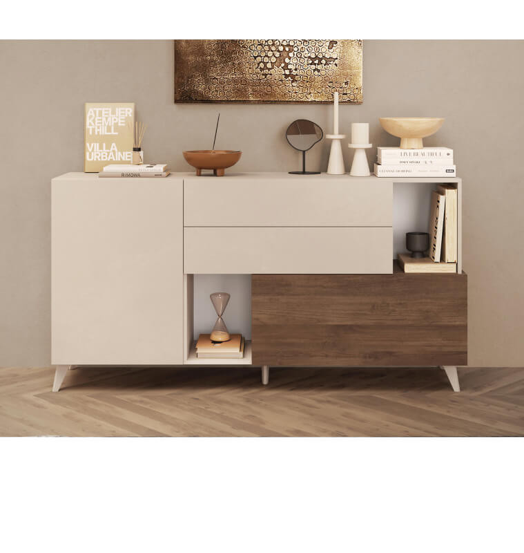 Buffet 1 porte + 1 abattant + 1 tiroir cashmire et mercure 181 x 94 x 42 cm | 335 000 CFA | à Dakar