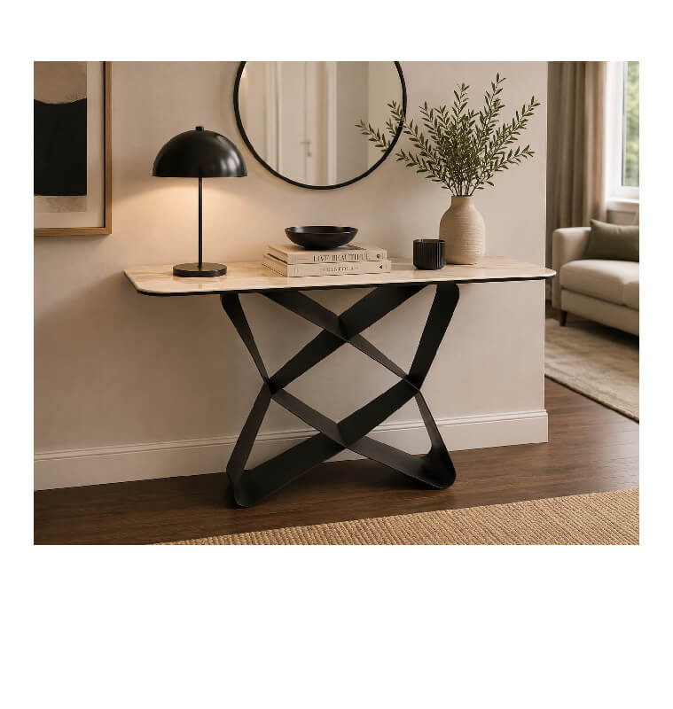 Console avec plateau céramique et verre effet frêne Morandi 130 x 40 x 79 cm  | 345 000 CFA | à Dakar