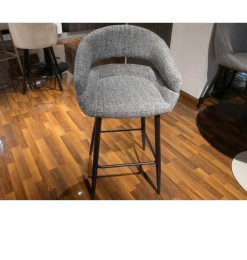 Chaise de bar en tissu gris...