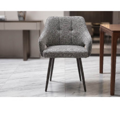 Chaise de salle à manger en tissu gris foncé avec pieds gris 60 x 56 x 83 cm | 64 000 CFA | à Dakar