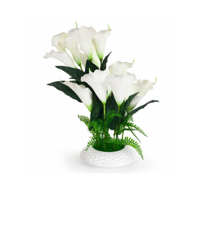 Composition d’arums blancs artificiels 60 cm dans pot en céramique blanc | Plantes & fleurs artificielles , Dakar, Sénégal