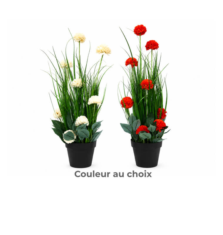 Composition florale artificielle 65 cm dans pot plastique noir | Plantes & fleurs artificielles , Dakar, Sénégal