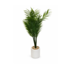 Palmier artificiel 110 cm vert en pot blanc