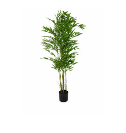 Arbuste bambou artificiel 160 cm vert en pot noir