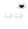 Lot de 2 tasses à café avec sous-tasses 90 cc double paroi en verre transparent | Tasses & mugs | 3 800 CFA , dakar, Sénégal
