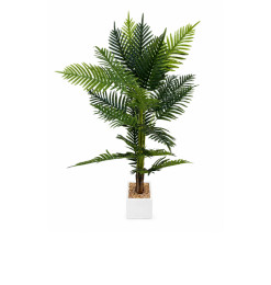 Palmier artificiel 140 cm vert en pot blanc