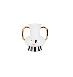 Vase déco bicolore avec anses dorées en céramique 24 x 9 x 34 cm | Vases déco , Dakar, Sénégal