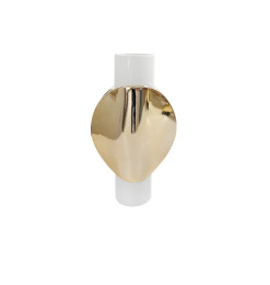 Vase déco en céramique blanc et or 22 x 11 x 38 cm | Vases déco , Dakar, Sénégal