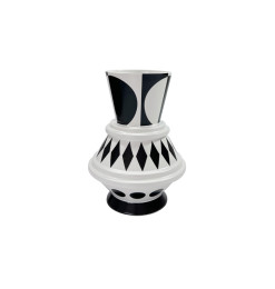 Vase déco ethnique en céramique noir et blanc 21 x 21 x 28,5 cm | Vases déco , Dakar, Sénégal