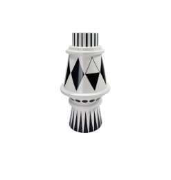 Vase décoratif ethnique en céramique noir et blanc 22 x 22 x 41 cm | Vases déco , Dakar, Sénégal