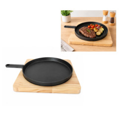 Poêle en fonte 24 cm avec dessous de plat en bois | Poêles | 12 600 CFA , dakar, Sénégal