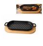 Plat à griller en fonte avec dessous de plat en bois 22 x 10 x 2 cm | Poêles | 7 000 CFA , dakar, Sénégal