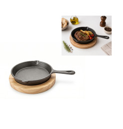 Poêle en fonte avec planche de présentation en bois 14 cm | Poêles | 7 500 CFA , dakar, Sénégal
