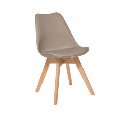Chaise taupe 48 x 52 x 82 cm, polypropylène/PU/bois | 20 000 CFA | à Dakar