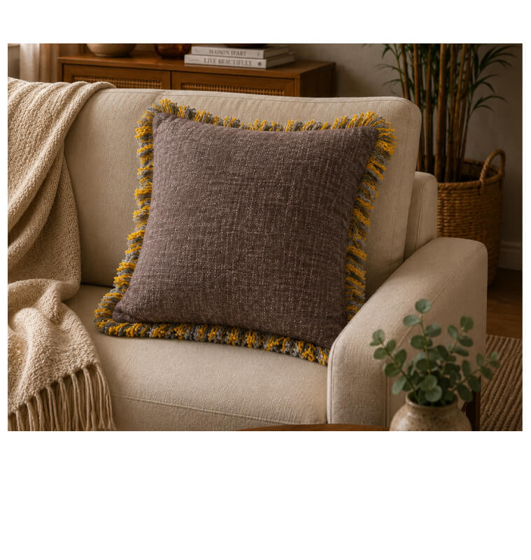 Coussin déco 45 x 45 cm marron 80 % coton, garnissage 470 g | Coussins déco , Dakar, Sénégal