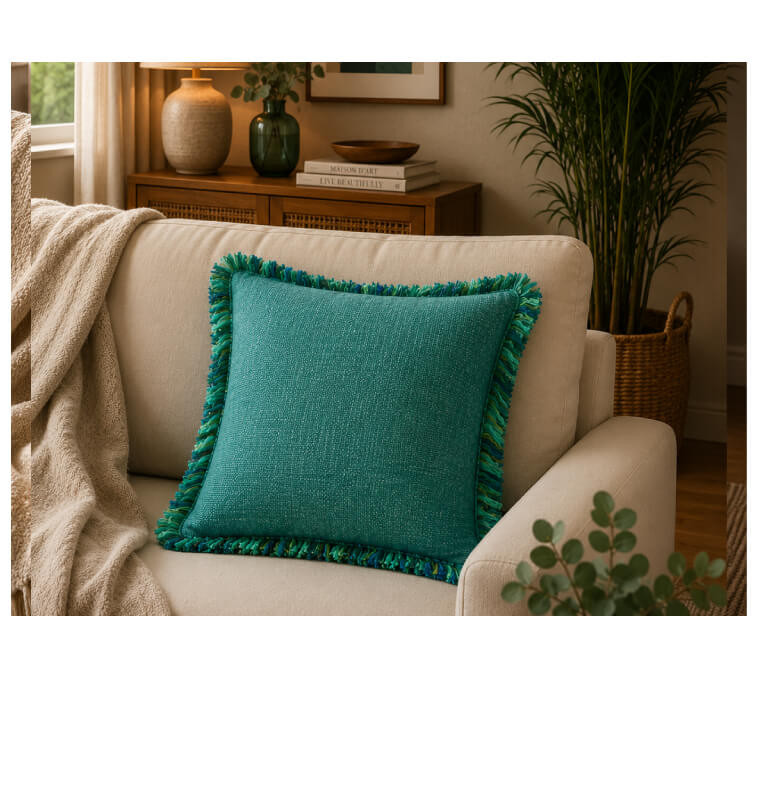 Coussin déco 45 x 45 cm teal 80 % coton, garnissage 470 g | Coussins déco , Dakar, Sénégal