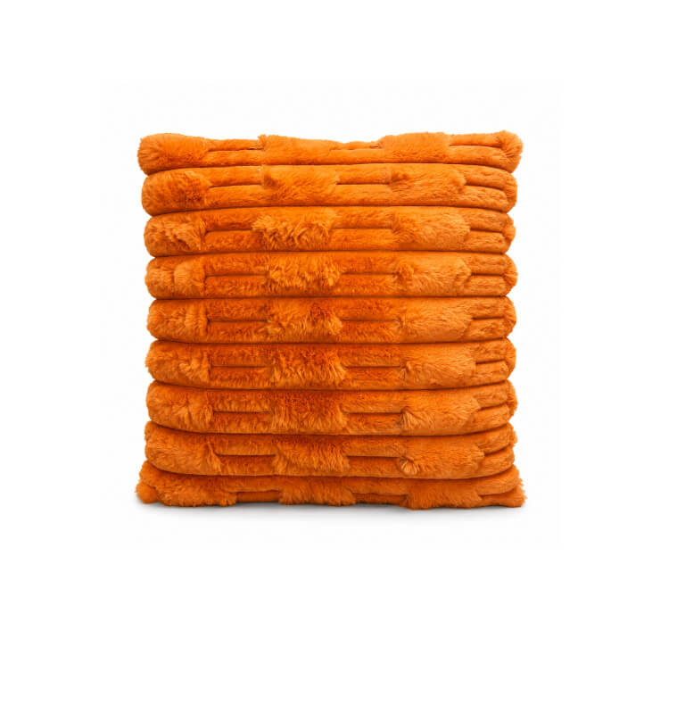 Coussin déco 45 x 45 cm en fourrure polyester douce orange | Coussins déco , Dakar, Sénégal