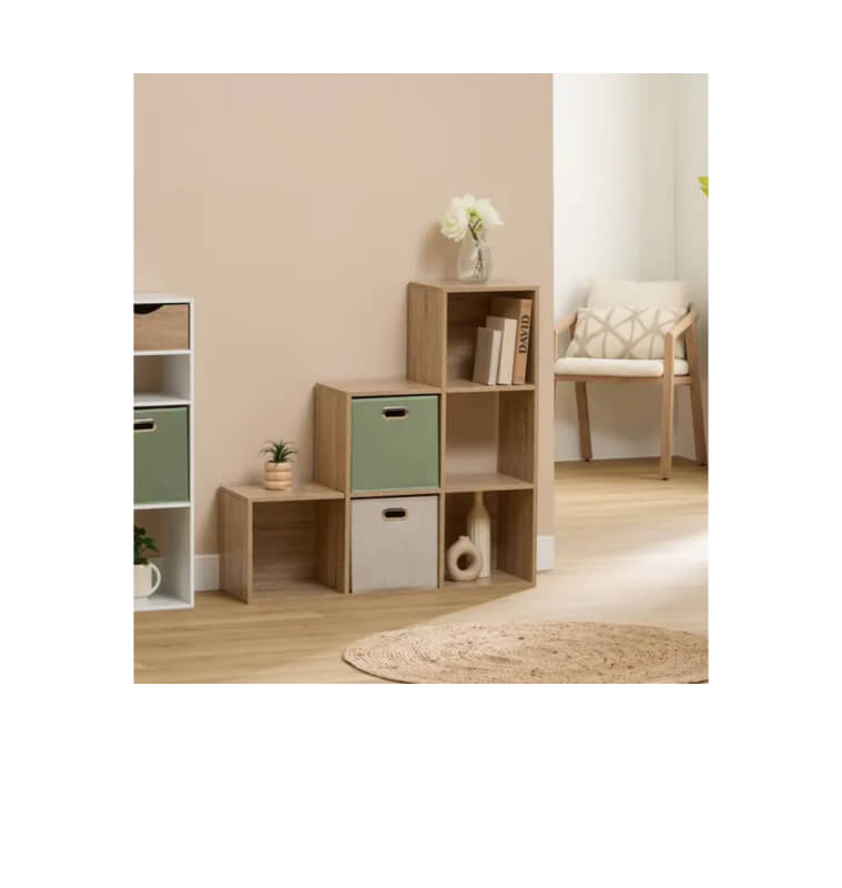 Étagère escalier Mix'n Modul 6 compartiments effet chêne naturel | Étagères | 51 600 CFA , dakar, Sénégal