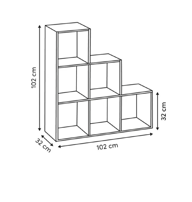 Étagère escalier Mix'n Modul 6 compartiments effet chêne naturel | Étagères | 51 600 CFA , dakar, Sénégal