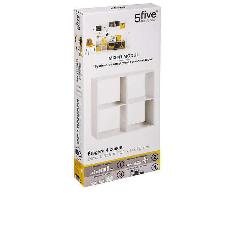 Étagère 4 cases Blanc Mix'n Modul | Étagères | 30 400 CFA , dakar, Sénégal
