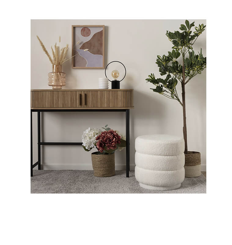 Pouf Sinan bouclette Blanc | Poufs, tabourets & tables , Dakar, Sénégal