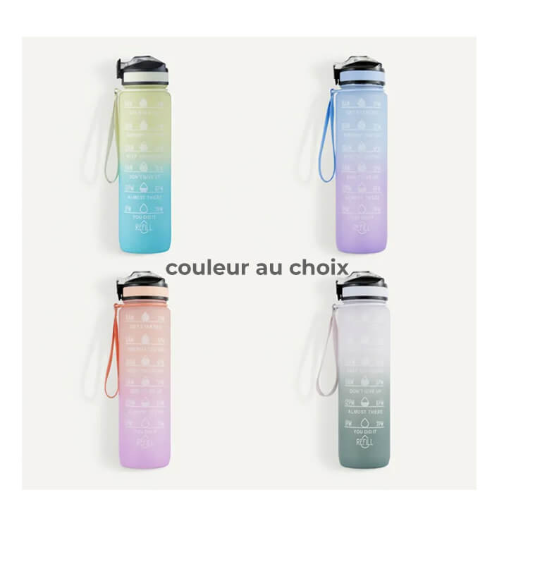 Bouteille avec paille en silicone intégrée 1 L | Conservation chaud/froid | 4 400 CFA , dakar, Sénégal
