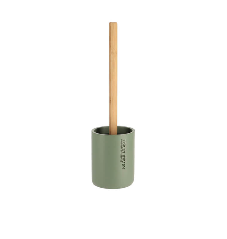 Brosse WC avec support en polyrésine vert kaki et bambou | Accessoires salle de bain | 7 300 CFA , dakar, Sénégal