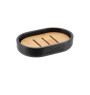 Porte-savon en polyrésine noir et bambou 12,3 × 8,4 × 2,3 cm | Accessoires salle de bain | 2 900 CFA , dakar, Sénégal