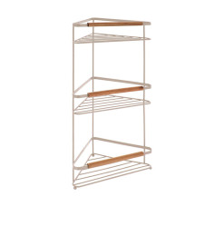 Étagère d’angle 3 niveaux en métal et bois d’acacia beige | Meubles & étagères salle de bain | 13 300 CFA , dakar, Sénégal