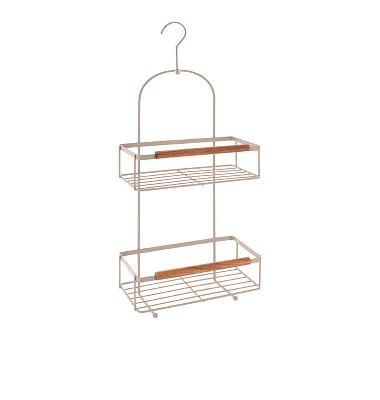 Étagère de douche en acier beige et bois d’acacia | Meubles & étagères salle de bain | 9 700 CFA , dakar, Sénégal