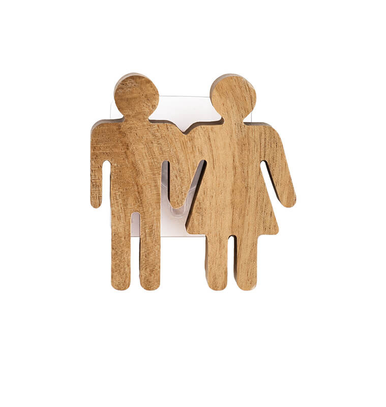 Plaque de porte WC en bois d’acacia beige 10 × 10 cm | Cintres & patères | 2 100 CFA , dakar, Sénégal