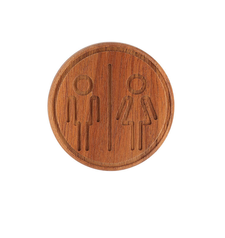 Plaque de porte WC ronde en bois d’acacia marron 10 cm | Cintres & patères | 2 100 CFA , dakar, Sénégal