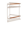 Étagère d’angle salle de bain 2 niveaux en métal et bois d’acacia beige | Meubles & étagères salle de bain | 9 700 CFA , daka...