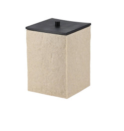 Poubelle carrée en polyrésine effet pierre naturelle et bambou 8 L | Poubelles salle de bain | 17 300 CFA , dakar, Sénégal