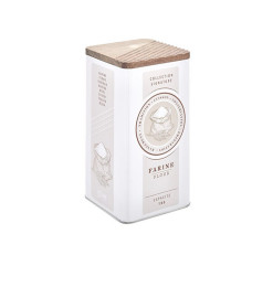Boîte à farine en métal et bois d’acacia 1,6 L | Bocaux & bonbonnières | 3 700 CFA , dakar, Sénégal