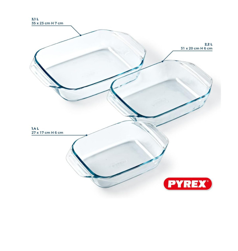 Plats à four en verre Daily Pyrex - Lot de 3 | Plats à four  | 18 600 CFA , dakar, Sénégal