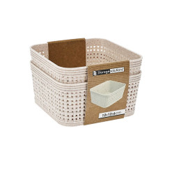 Panier de rangement en plastique tressé 12 × 12 × 6 cm - Lot de 2 | Paniers de rangement | 1 400 CFA , dakar, Sénégal