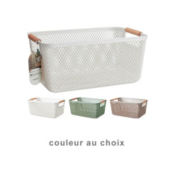 Panier de rangement en osier avec poignées en bois 26x18x12 cm | Paniers de rangement | 4 100 CFA , dakar, Sénégal