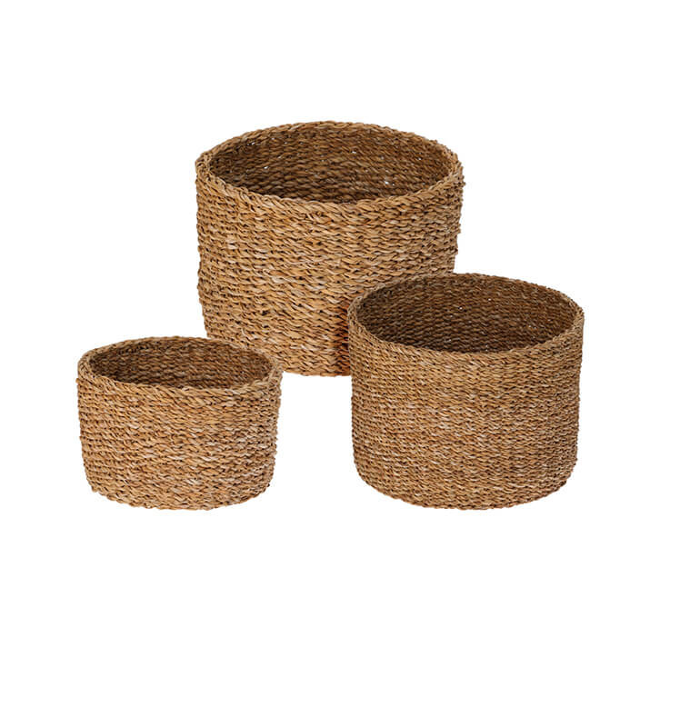 Panier rond en fibres naturelles tressées - Lot de 3  | Paniers de rangement | 23 400 CFA , dakar, Sénégal