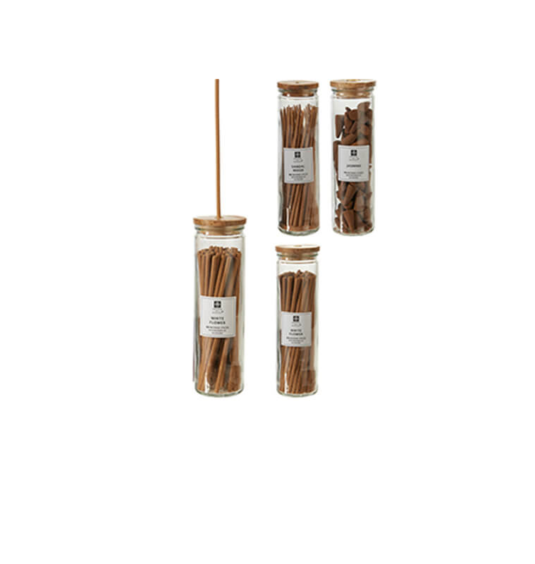 Bâtonnets d'encens parfumés en bocal en verre White Flower | Bougies & senteurs , Dakar, Sénégal