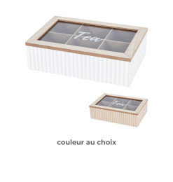 Boîte à thé en bois avec couvercle en verre 6 compartiments | Organisation | 5 300 CFA , dakar, Sénégal