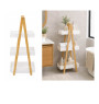 Étagère de salle de bain 3 niveaux bambou/MDF blanc et naturel, 30 x 18 x 80 cm | Meubles & étagères salle de bain | 14 700 C...