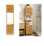 Meuble de salle de bain 2 portes bambou/MDF blanc et naturel, 33 x 33 x 170 cm  | Meubles & étagères salle de bain | 52 900 C...