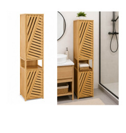 Meuble de salle de bain 2 portes bambou/MDF naturel, 30 x 30 x 170 cm | Meubles & étagères salle de bain | 61 000 CFA , dakar...
