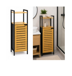 Meuble de salle de bain bambou/MDF noir et naturel, 36 x 33 x 98 cm | Meubles & étagères salle de bain | 33 400 CFA , dakar,...