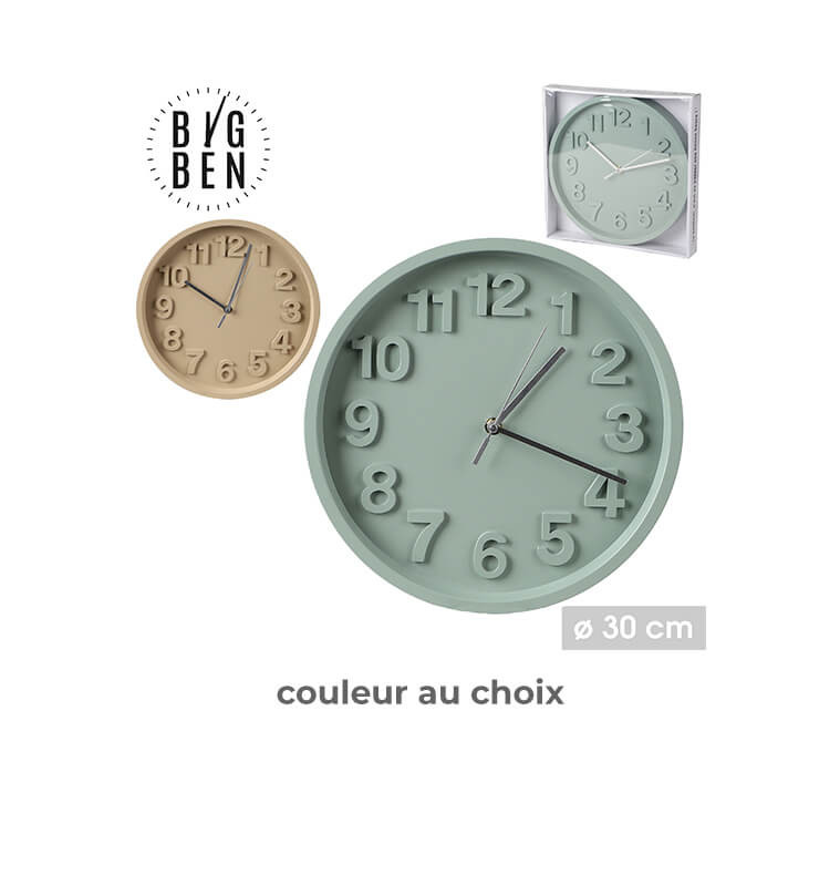 Horloge murale Big Ben 30 cm Vert sauge ou Mocha | Horloges , Dakar, Sénégal