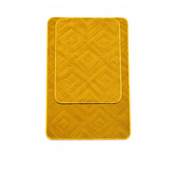 Tapis de bain antidérapant en microfibre chenille jaune - Lot de 2 | Tapis de bain | 4 900 CFA , dakar, Sénégal