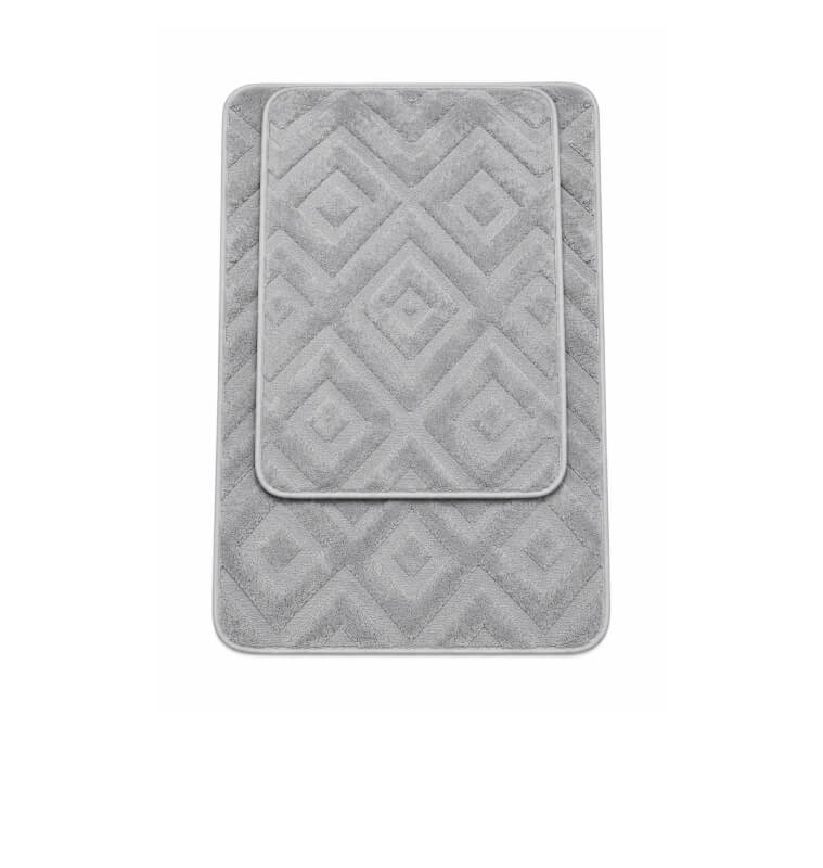 Tapis de bain antidérapant en microfibre chenille gris clair - Lot de 2 | Tapis de bain | 4 900 CFA , dakar, Sénégal